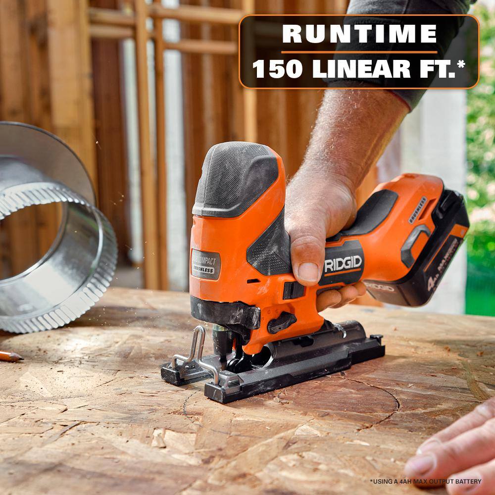 RIDGID 18V SubCompact Brushless Cordless Barrel Grip Jig Saw (Tool Only) RIDGID 18V SubCompact Brushless Cordless Barrel Grip Jig Saw (Tool Only) - Image 9