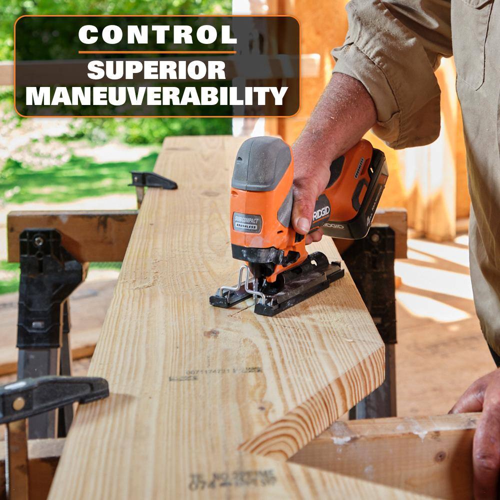 RIDGID 18V SubCompact Brushless Cordless Barrel Grip Jig Saw (Tool Only) RIDGID 18V SubCompact Brushless Cordless Barrel Grip Jig Saw (Tool Only) - Image 8