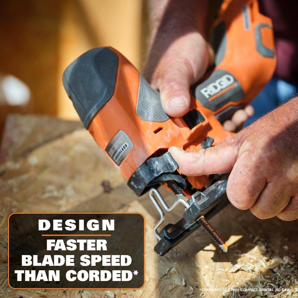 RIDGID 18V SubCompact Brushless Cordless Barrel Grip Jig Saw (Tool Only) RIDGID 18V SubCompact Brushless Cordless Barrel Grip Jig Saw (Tool Only) - Image 7