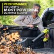 RYOBI ONE+ HP 18V Brushless Cordless 220 CFM 140 MPH Compact Blower with 4.0 Ah Battery & Charger