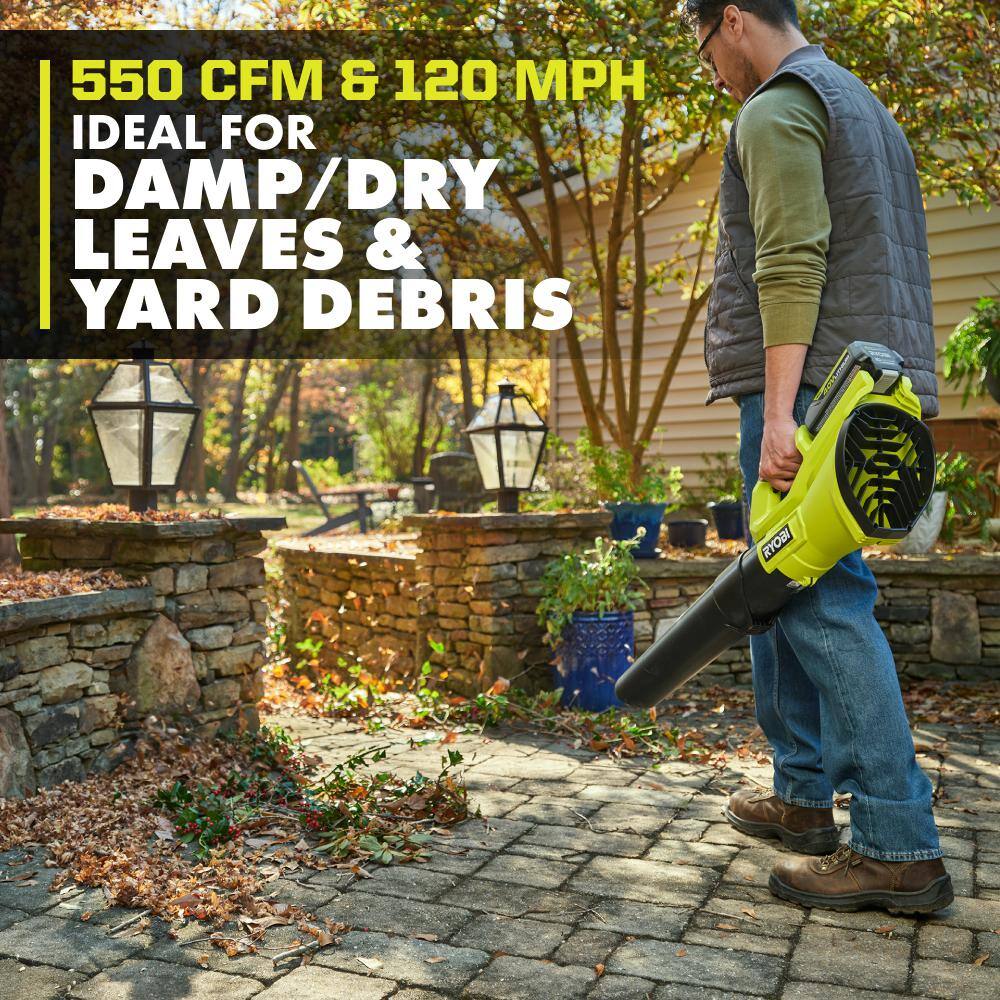 RYOBI 40V 120 MPH 550 CFM Cordless Battery Blower With 4.0 Ah Battery and Charger RYOBI 40V 120 MPH 550 CFM Cordless Battery Blower With 4.0 Ah Battery and Charger - Image 7