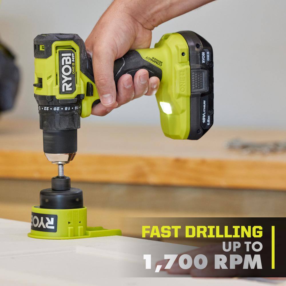 RYOBI ONE+ HP 18V Brushless Cordless Compact 1/2in. Drill/Driver Kit with (2) 1.5 Ah Batteries and Charger RYOBI ONE+ HP 18V Brushless Cordless Compact 1/2in. Drill/Driver Kit with (2) 1.5 Ah Batteries and Charger - Image 6