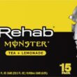 Monster Energy Rehab Tea + Lemonade + Energy, Energy Iced Tea, Energy Drink 15.5 Ounce (Pack of 15)
