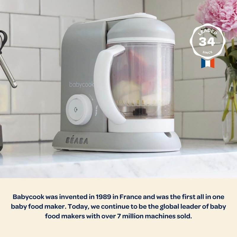 BEABA Babycook Solo 4 in 1 Baby Food Maker, Puree Steamer and Blender for Purees, Grinder with Auto Steam Cooking, Rose Gold BEABA Babycook Solo 4 in 1 Baby Food Maker, Puree Steamer and Blender for Purees, Grinder with Auto Steam Cooking, Rose Gold - Image 7