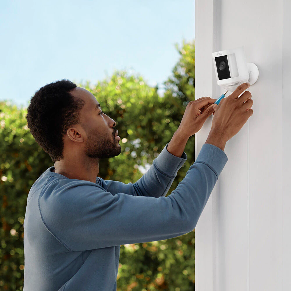 Ring Spotlight Cam Plus, Plug-In - Smart Security Video Camera with 2 Motion-Activated LED Spotlights, 2-Way Talk, Color Night Vision, White Ring Spotlight Cam Plus, Plug-In - Smart Security Video Camera with 2 Motion-Activated LED Spotlights, 2-Way Talk, Color Night Vision, White - Image 2