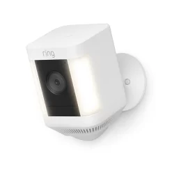 Ring Spotlight Cam Plus, Battery-operated - Smart Security Video Camera with 2 Motion-Activated LED Spotlights, 2-Way Talk, White