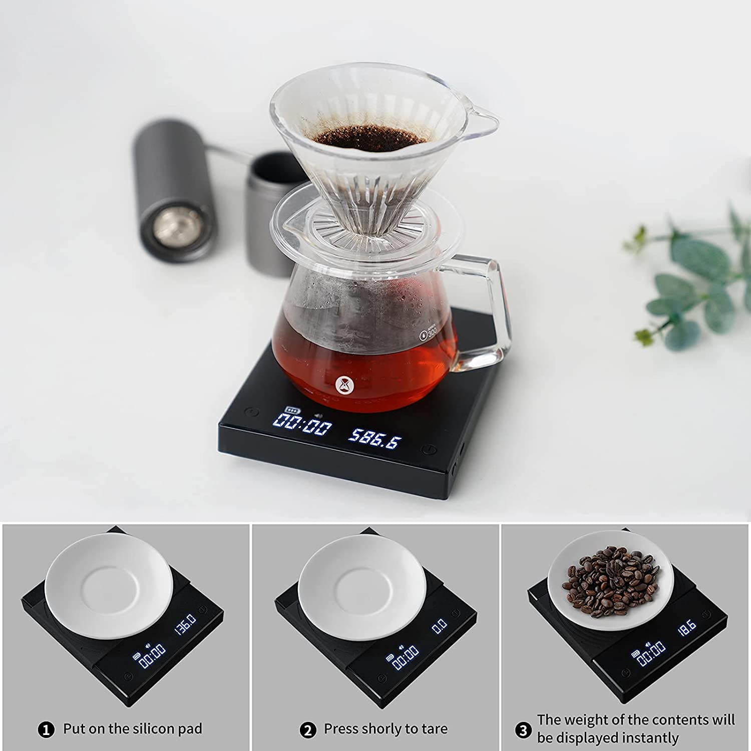 TIMEMORE Coffee Scale Basic 2.0 Electronic Espresso Scale with with Timer, 2000 Grams and Water Flow Rate and Timer Function TIMEMORE Coffee Scale Basic 2.0 Electronic Espresso Scale with with Timer, 2000 Grams and Water Flow Rate and Timer Function - Image 4