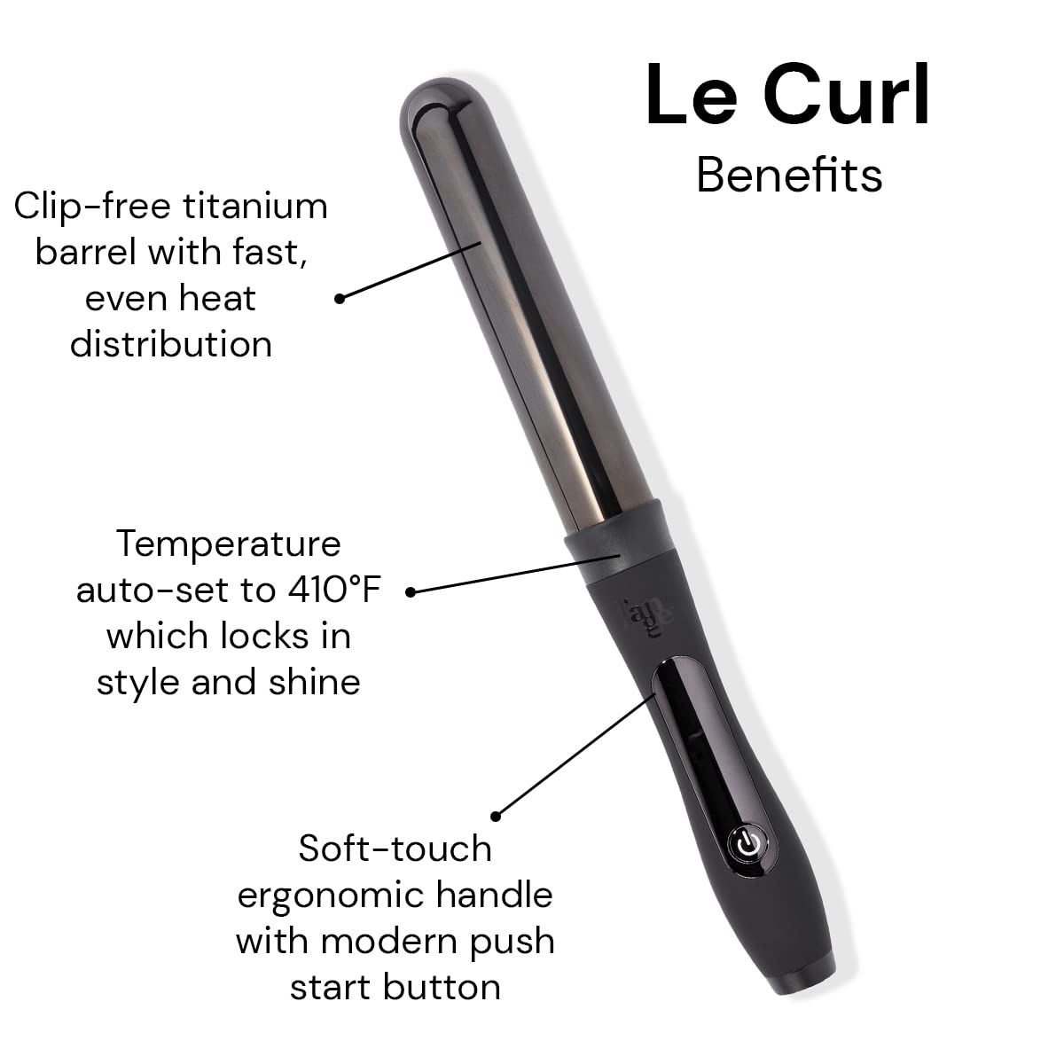 L'ANGE HAIR Le Curl Titanium Curling Wand, Professional Curling Iron for All Hair Types, Clip Free Hair Curler, Black 1.25” (32MM) L'ANGE HAIR Le Curl Titanium Curling Wand, Professional Curling Iron for All Hair Types, Clip Free Hair Curler, Black 1.25” (32MM) - Image 4