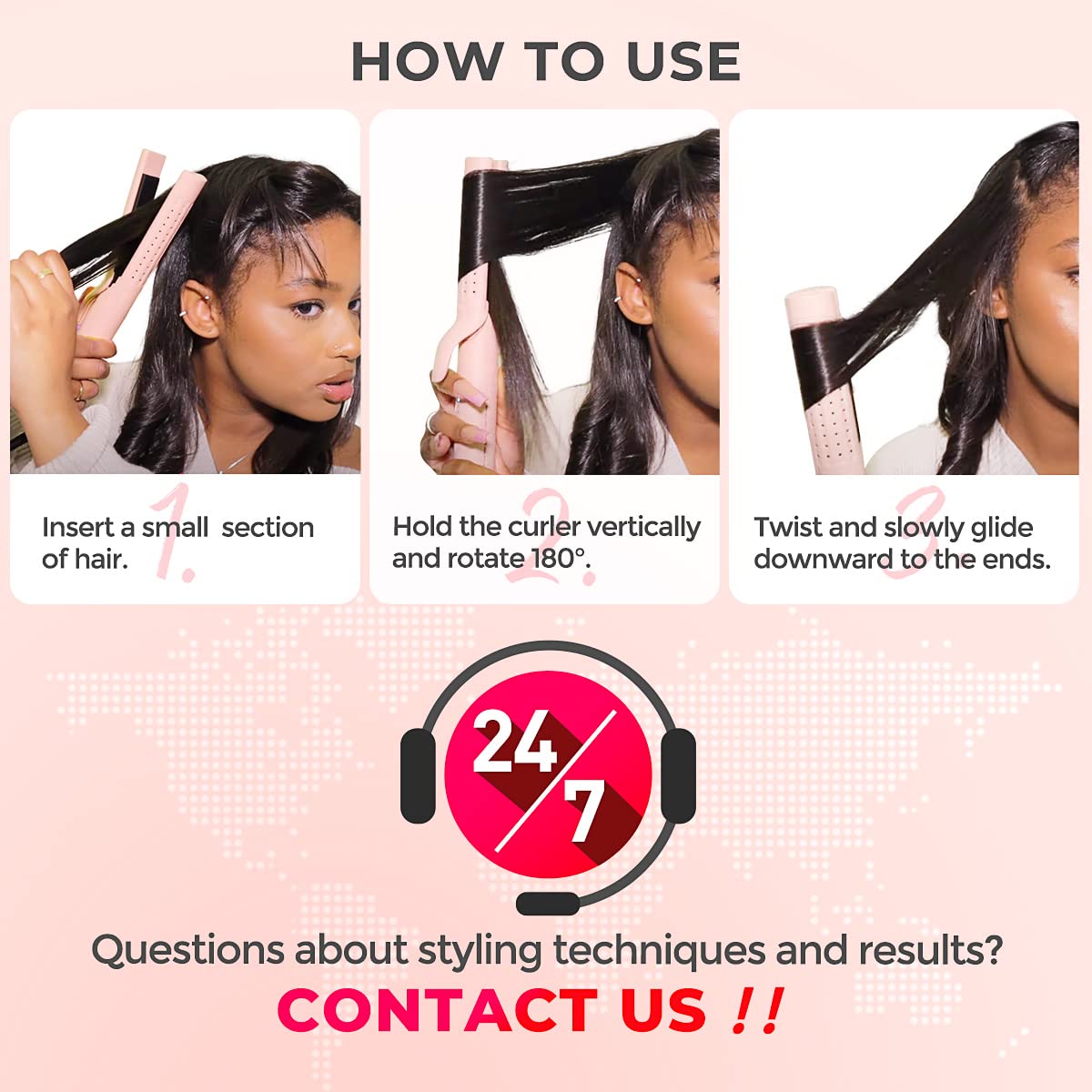 TYMO Airflow Curling Iron for Lasting Curls, Flat Iron Hair Straightener and Curler 2 in 1, Anti-Scald Ionic Curling Wand 1.25 Inch, Pink TYMO Airflow Curling Iron for Lasting Curls, Flat Iron Hair Straightener and Curler 2 in 1, Anti-Scald Ionic Curling Wand 1.25 Inch, Pink - Image 2