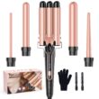 Waver Curling Iron Wand, BESTOPE PRO 5 in 1 Curling Wand Set with 3 Barrel Hair Crimper for Women