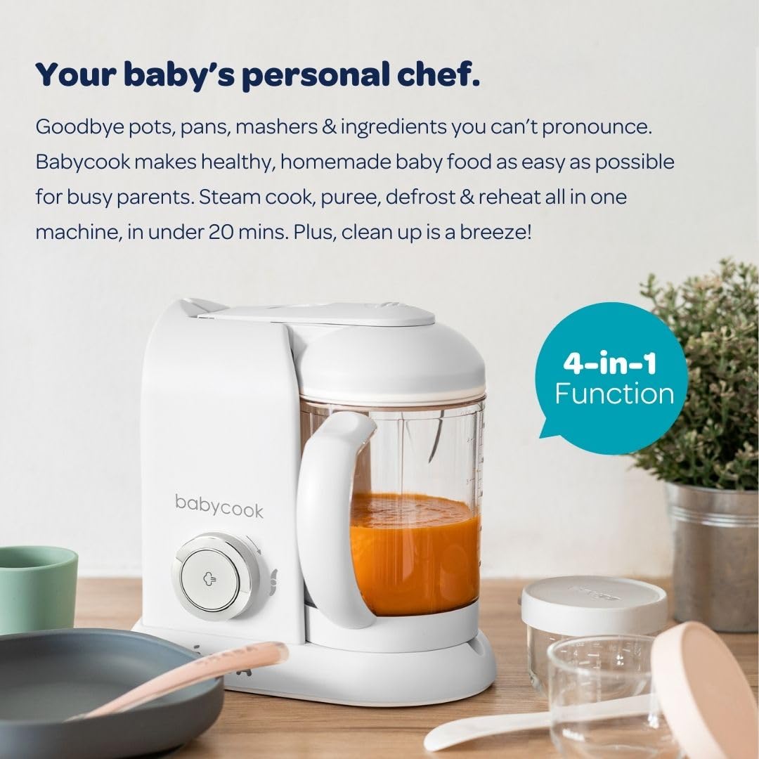 BEABA Babycook Solo 4 in 1 Baby Food Maker, Puree Steamer and Blender for Purees, Oat BEABA Babycook Solo 4 in 1 Baby Food Maker, Puree Steamer and Blender for Purees, Oat - Image 3