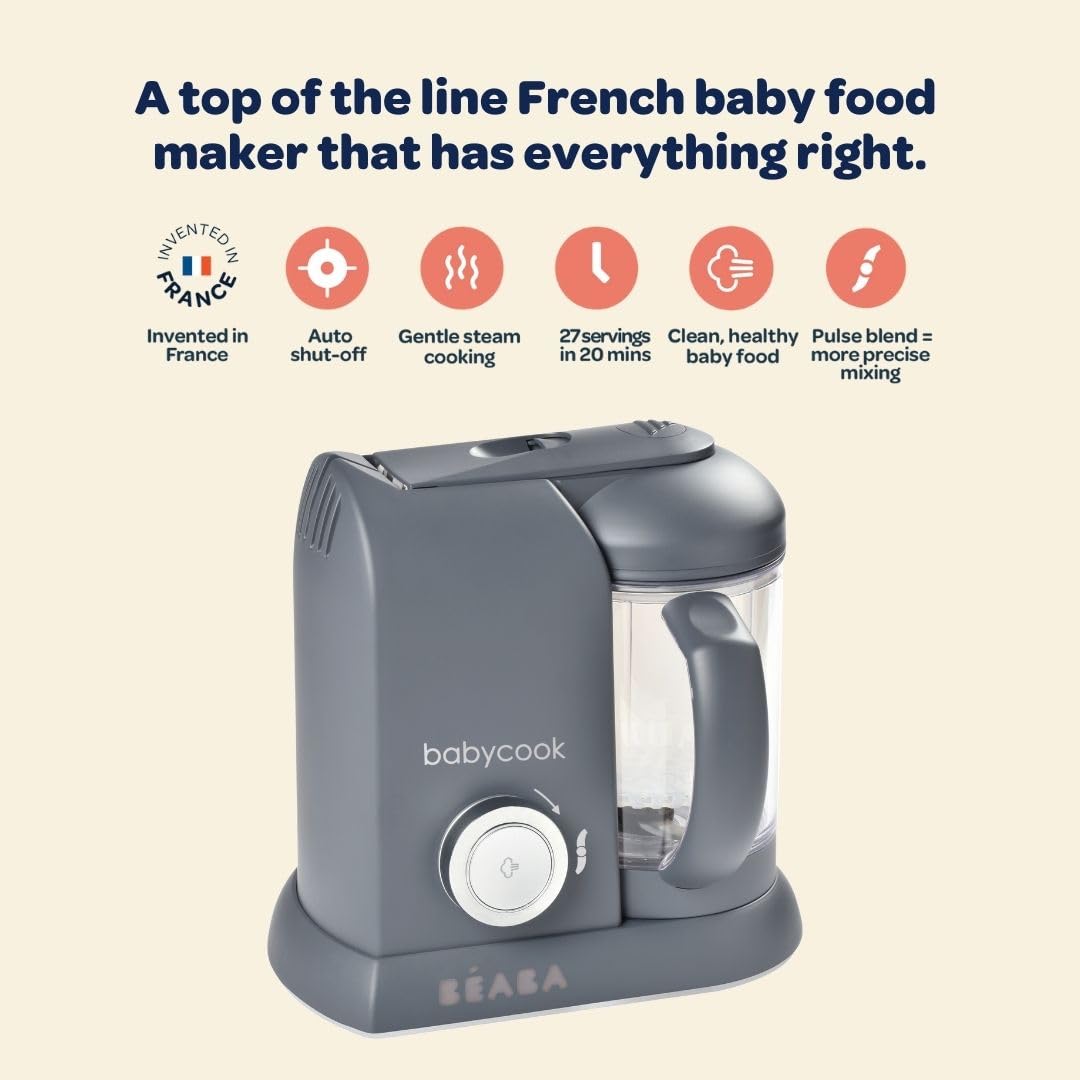 BEABA Babycook Solo 4 in 1 Baby Food Maker, Puree Steamer and Blender for Purees, Oat BEABA Babycook Solo 4 in 1 Baby Food Maker, Puree Steamer and Blender for Purees, Oat - Image 7