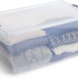 Rubbermaid Cleverstore 95 Quart Clear Stackable Large Plastic Storage Containers with Lids for Office and Home Organization, Clear (4 Pack)