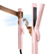 TYMO Airflow Curling Iron for Lasting Curls, Flat Iron Hair Straightener and Curler 2 in 1, Anti-Scald Ionic Curling Wand 1.25 Inch, Pink