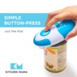 Kitchen Mama Auto Electric Can Opener – Automatic, Hands Free, Smooth Edge, Battery Operated (Sky Blue)