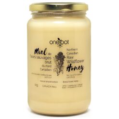 Oneroot Canadian Flower Honey - 1kg / 2.2lbs, Honey Wildflower Unfiltered, Unheated & Creamed