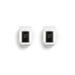 Ring Spotlight Cam Plus Battery - Smart Security Video Camera with 2 Motion-Activated LED Spotlights, 2-Way Talk, Color Night Vision, 2-Pack, White