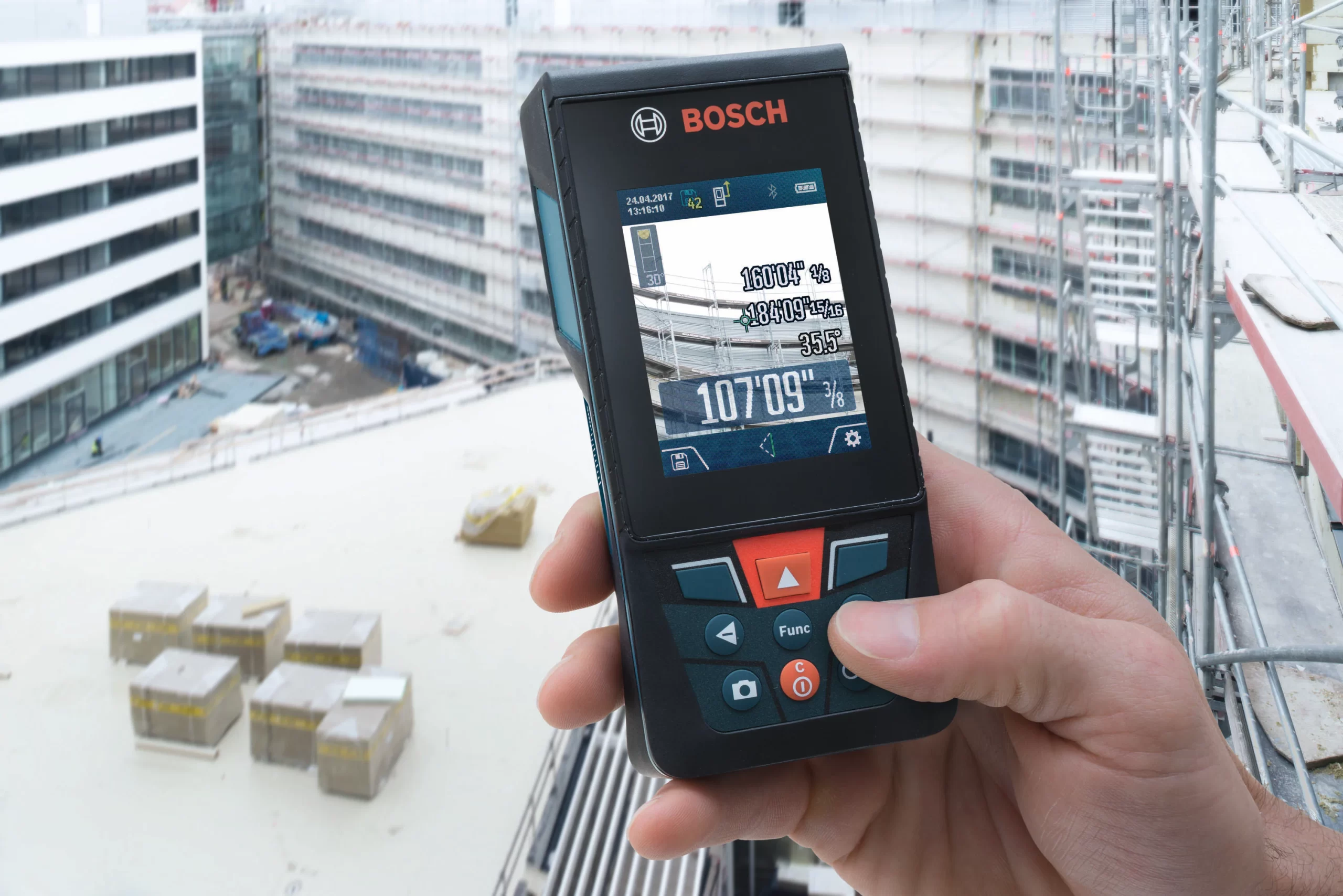 Bosch BLAZE 400-ft Outdoor Red Laser Distance Measurer with Backlit Display and Bluetooth Compatibility Bosch BLAZE 400-ft Outdoor Red Laser Distance Measurer with Backlit Display and Bluetooth Compatibility - Image 11