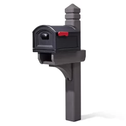 Step2 Post Mount Black Plastic Extra Large Mailbox with Post