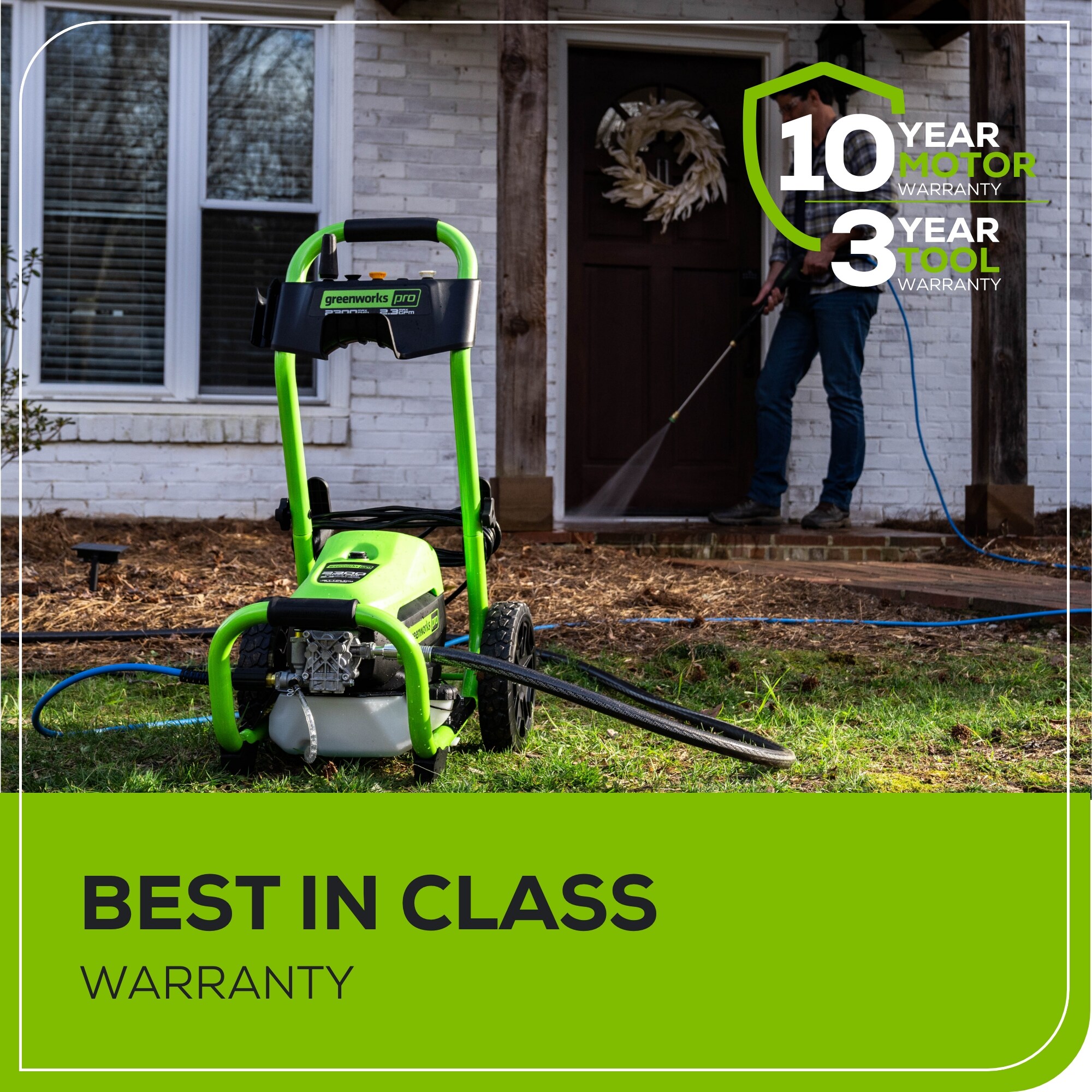 Greenworks 2300 PSI 2.3-GPM Cold Water Electric Pressure Washer with 5 Spray Tips Greenworks 2300 PSI 2.3-GPM Cold Water Electric Pressure Washer with 5 Spray Tips - Image 11
