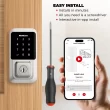 Kwikset Halo Keyless Entry Satin Nickel Smart Lock Electronic Deadbolt with Wifi Smartkey Touchscreen