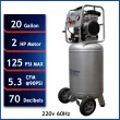 California Air Tools 20-Gallon Portable Electric 125 PSI Vertical Air Compressor California Air Tools 20-Gallon Portable Electric 125 PSI Vertical Air Compressor