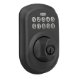 Schlage Plymouth Matte Black Electronic Deadbolt with Keypad