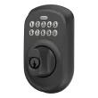 Schlage Plymouth Matte Black Electronic Deadbolt with Keypad