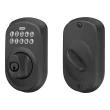 Schlage Plymouth Matte Black Electronic Deadbolt with Keypad