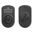 Schlage Plymouth Matte Black Electronic Deadbolt with Keypad