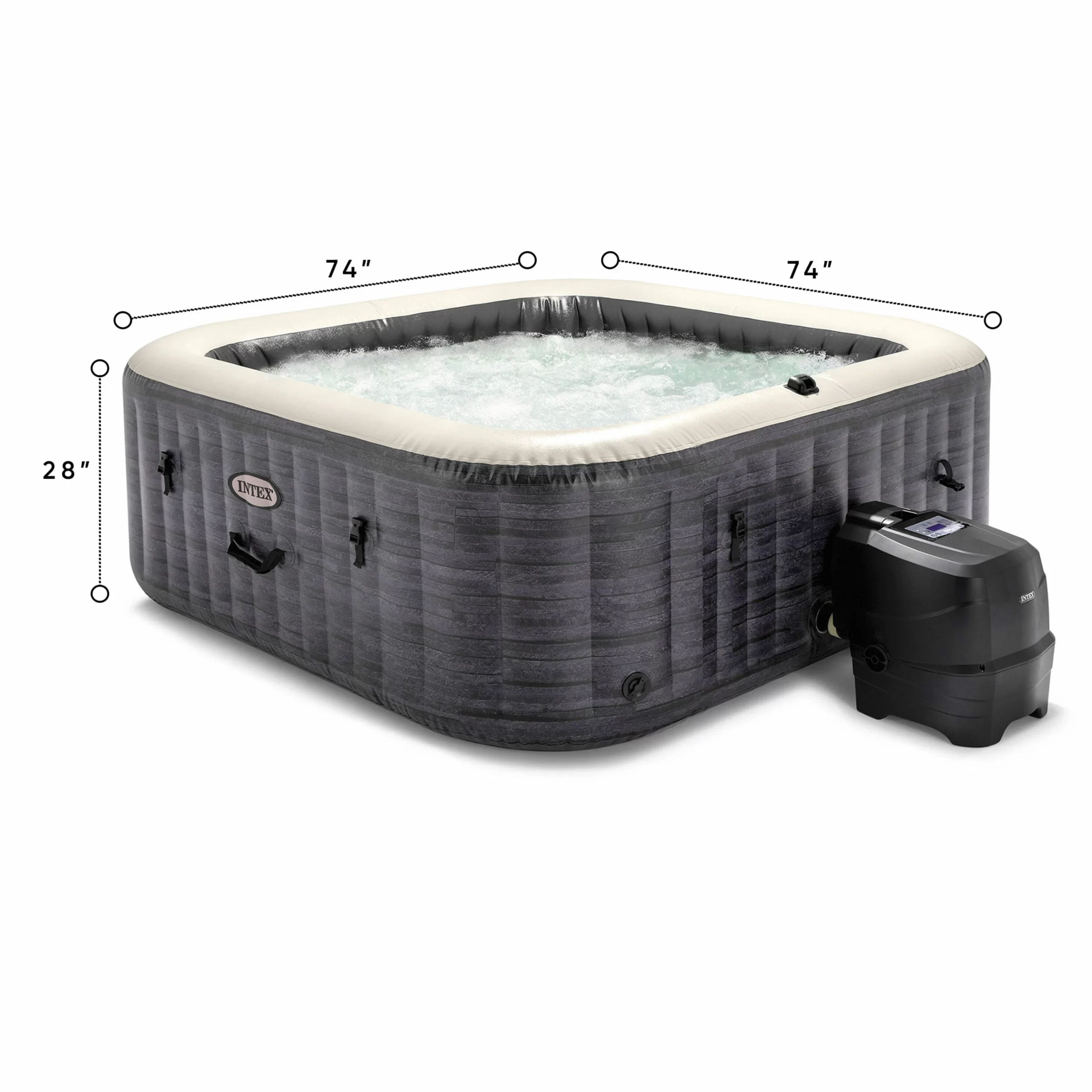 Intex 140 Jet 6-Person Inflatable Square Hot Tub (Cover Included) Intex 140 Jet 6-Person Inflatable Square Hot Tub (Cover Included) - Image 8