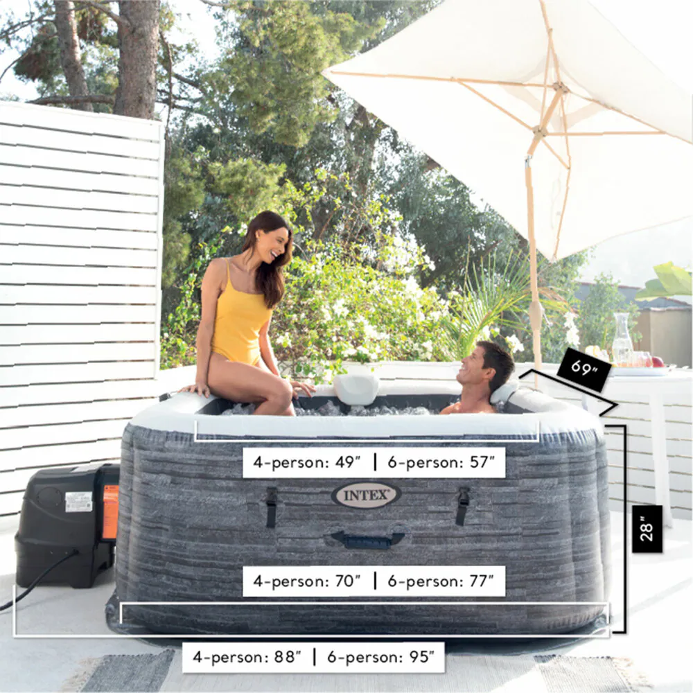 Intex 140 Jet 4-Person Inflatable Square Hot Tub (Cover Included) Intex 140 Jet 4-Person Inflatable Square Hot Tub (Cover Included) - Image 8