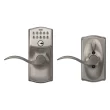 Schlage Camelot Satin Nickel Electronic Handle with Keypad