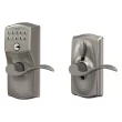 Schlage Camelot Satin Nickel Electronic Handle with Keypad