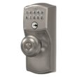 Schlage Customizable Keying Camelot-Georgian Satin Nickel Electronic Knob with Keypad