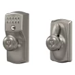 Schlage Customizable Keying Camelot-Georgian Satin Nickel Electronic Knob with Keypad