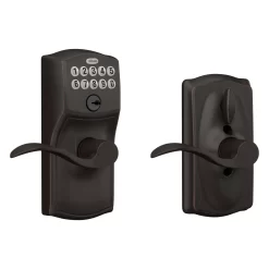 Schlage Camelot Aged Bronze Electronic Handle with Keypad