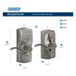 Schlage Customizable Keying Camelot-Georgian Satin Nickel Electronic Knob with Keypad