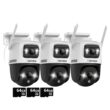 Defender Dual Lens AI Indoor/Outdoor 3-Channel 3-Camera 5Mp Plug-in Pan and Tilt Micro Sd (Included) Security Camera System