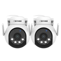 Defender Everwatch AI Indoor/Outdoor 2-Channel 2-Camera 4K Plug-in Pan and Tilt Micro Sd Security Camera System