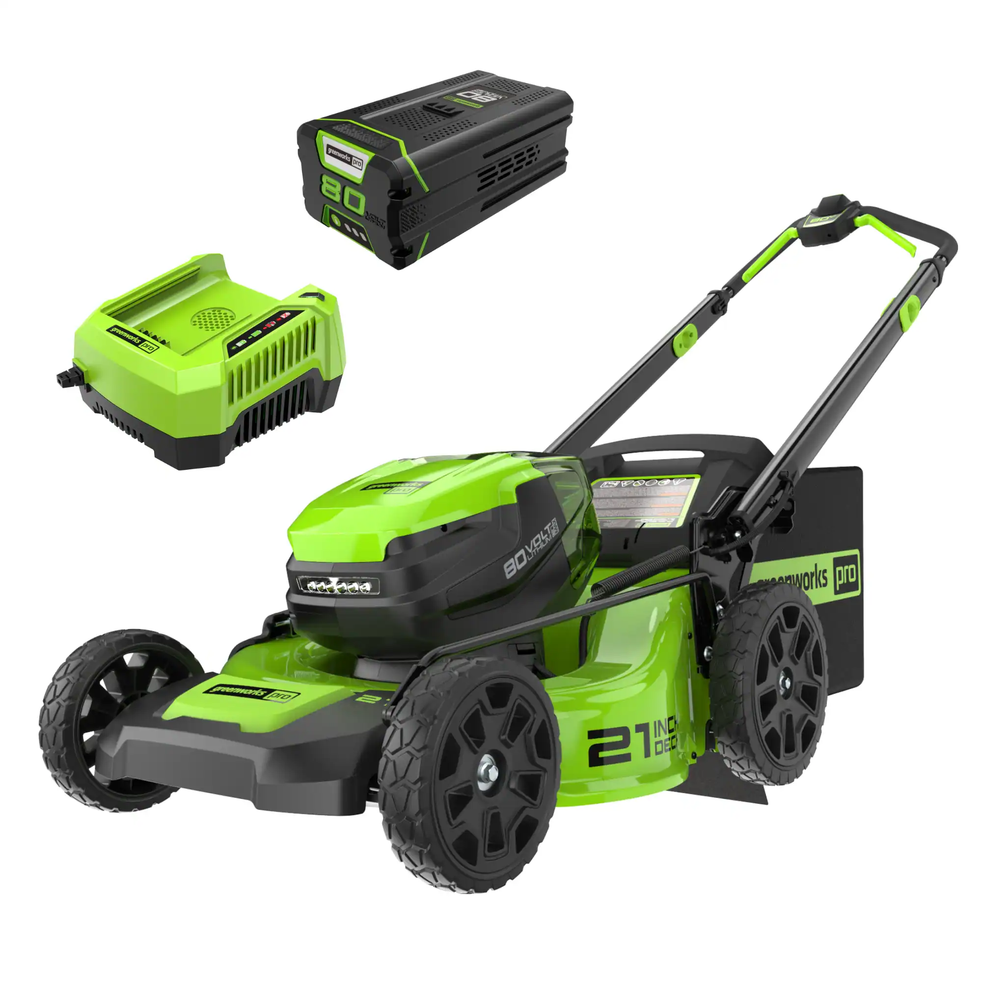 Greenworks Dual Port 80-volt 21-in Cordless Push Lawn Mower 4 Ah (1-Battery and Charger Included) Greenworks Dual Port 80-volt 21-in Cordless Push Lawn Mower 4 Ah (1-Battery and Charger Included)