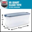 Rubbermaid Roughneck Clear 95 Qt/23.75 Gal Storage Containers, Pack of 4