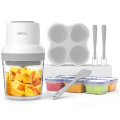 HEYVALUE Baby Food Maker, HEYVALUE 13-in-1 Baby Food Processor Set for Baby Food (Gray)