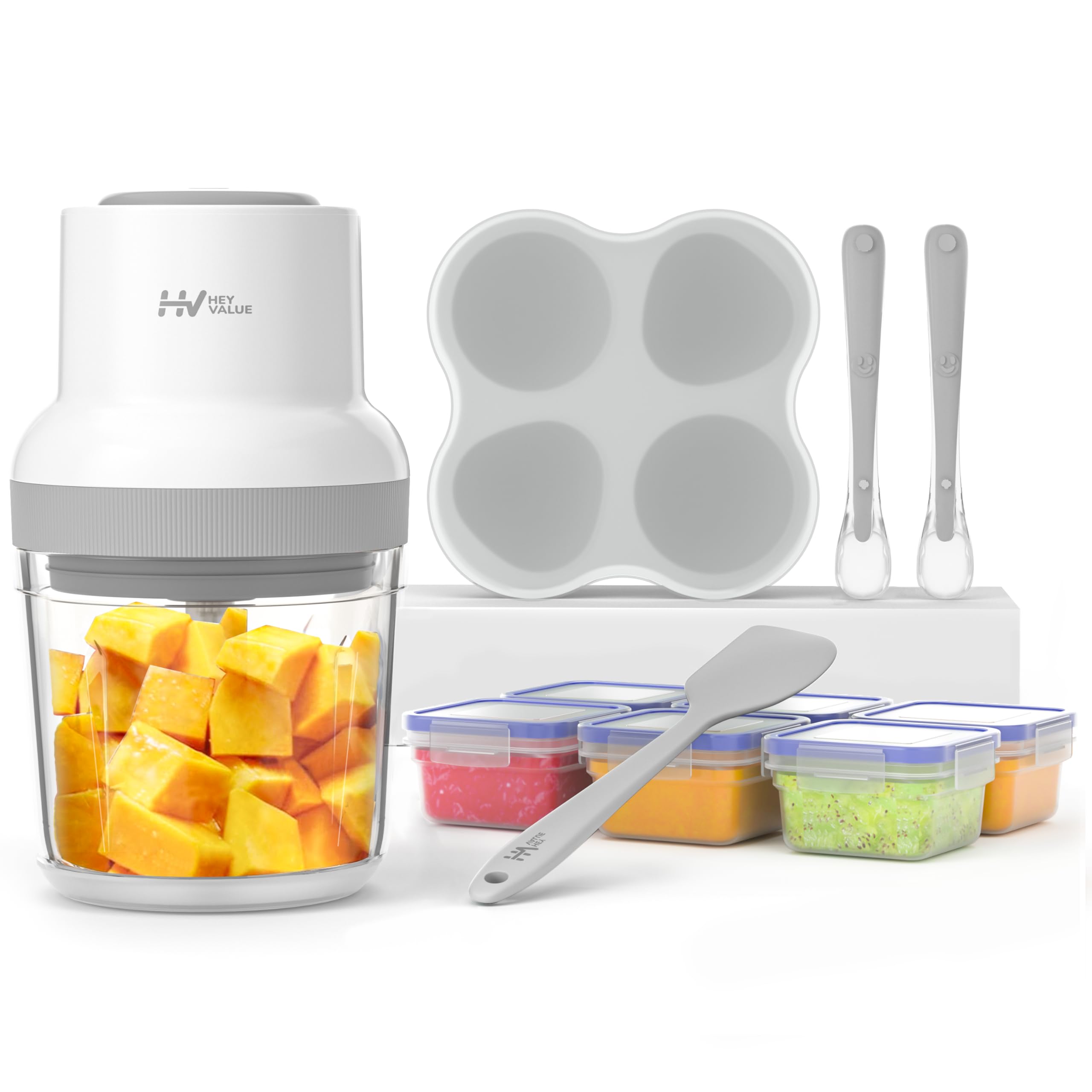 HEYVALUE Baby Food Maker, HEYVALUE 13-in-1 Baby Food Processor Set for Baby Food (Gray) HEYVALUE Baby Food Maker, HEYVALUE 13-in-1 Baby Food Processor Set for Baby Food (Gray)