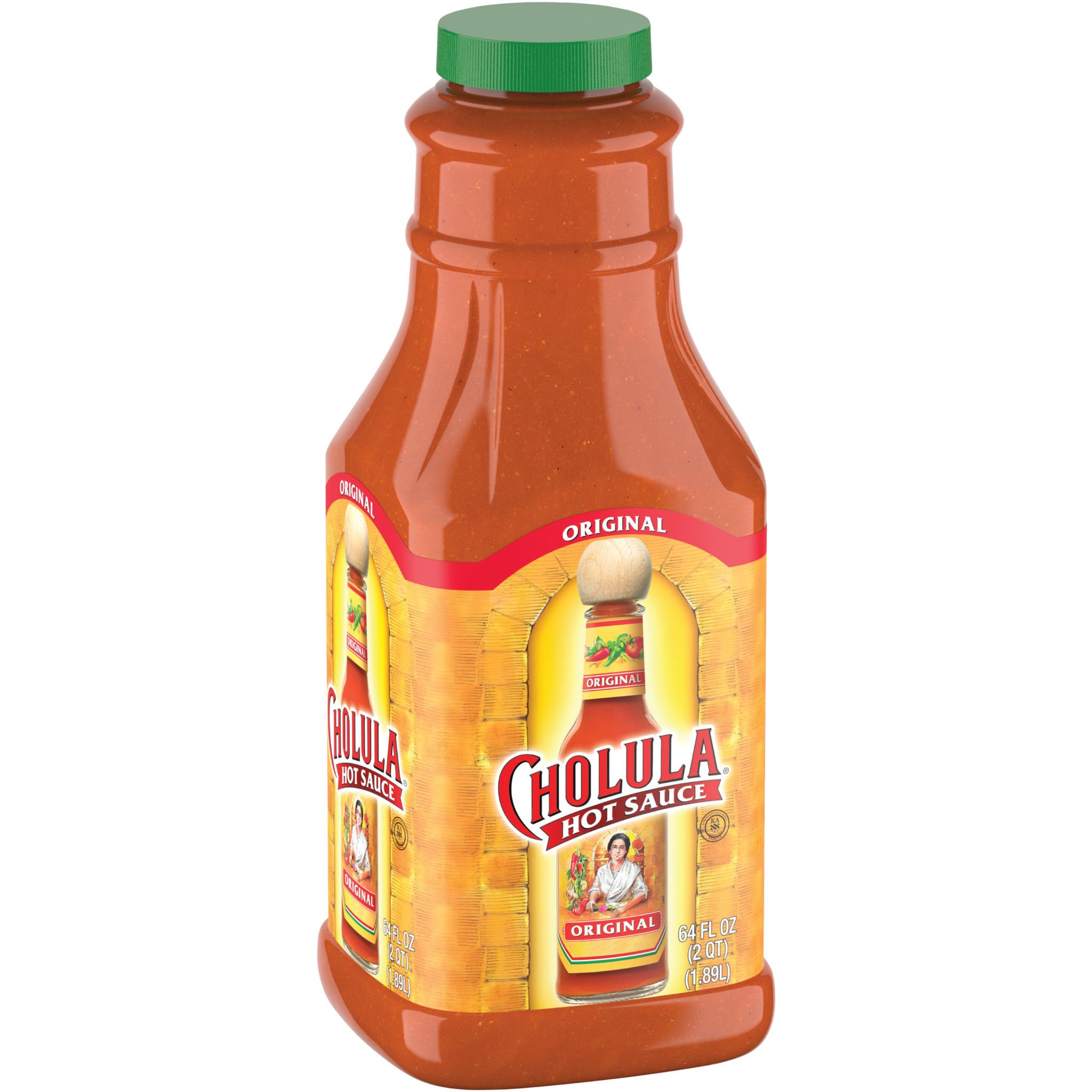 Cholula Original Hot Sauce, 64 fl oz - One 64 Fluid Ounce Bulk Container of Hot Sauce with Mexican Peppers and Signature Spice Blend Cholula Original Hot Sauce, 64 fl oz - One 64 Fluid Ounce Bulk Container of Hot Sauce with Mexican Peppers and Signature Spice Blend
