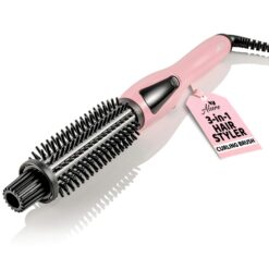 Alure Heated Styling Brush - 3-in-1 Ionic Hair Curler/Straightener with Anti-Scald Nylon Bristles