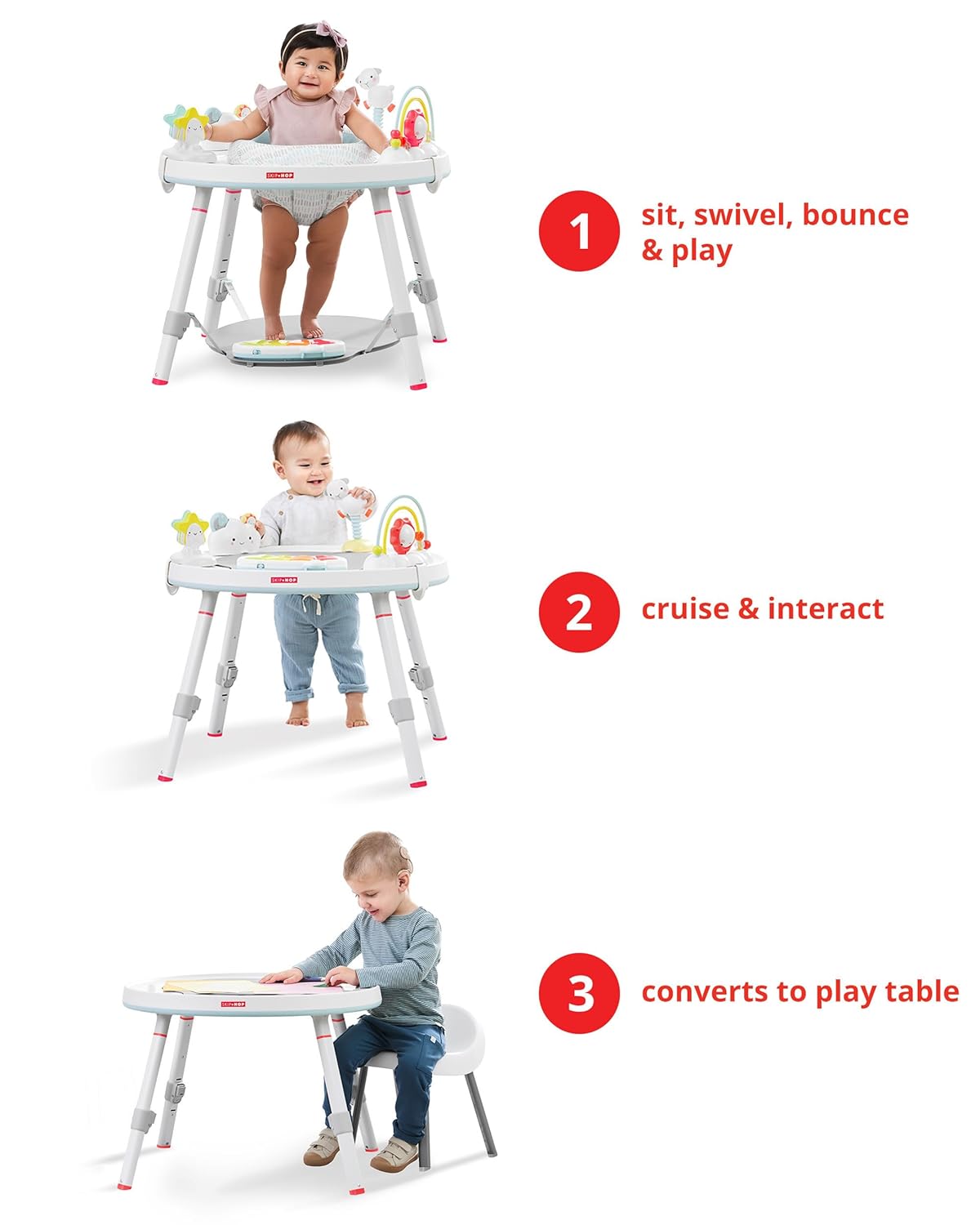 Skip Hop Baby Activity Center: Interactive Play Center with 3-Stage Grow-with-Me Functionality, 4mo+, Silver Lining Cloud Skip Hop Baby Activity Center: Interactive Play Center with 3-Stage Grow-with-Me Functionality, 4mo+, Silver Lining Cloud - Image 5
