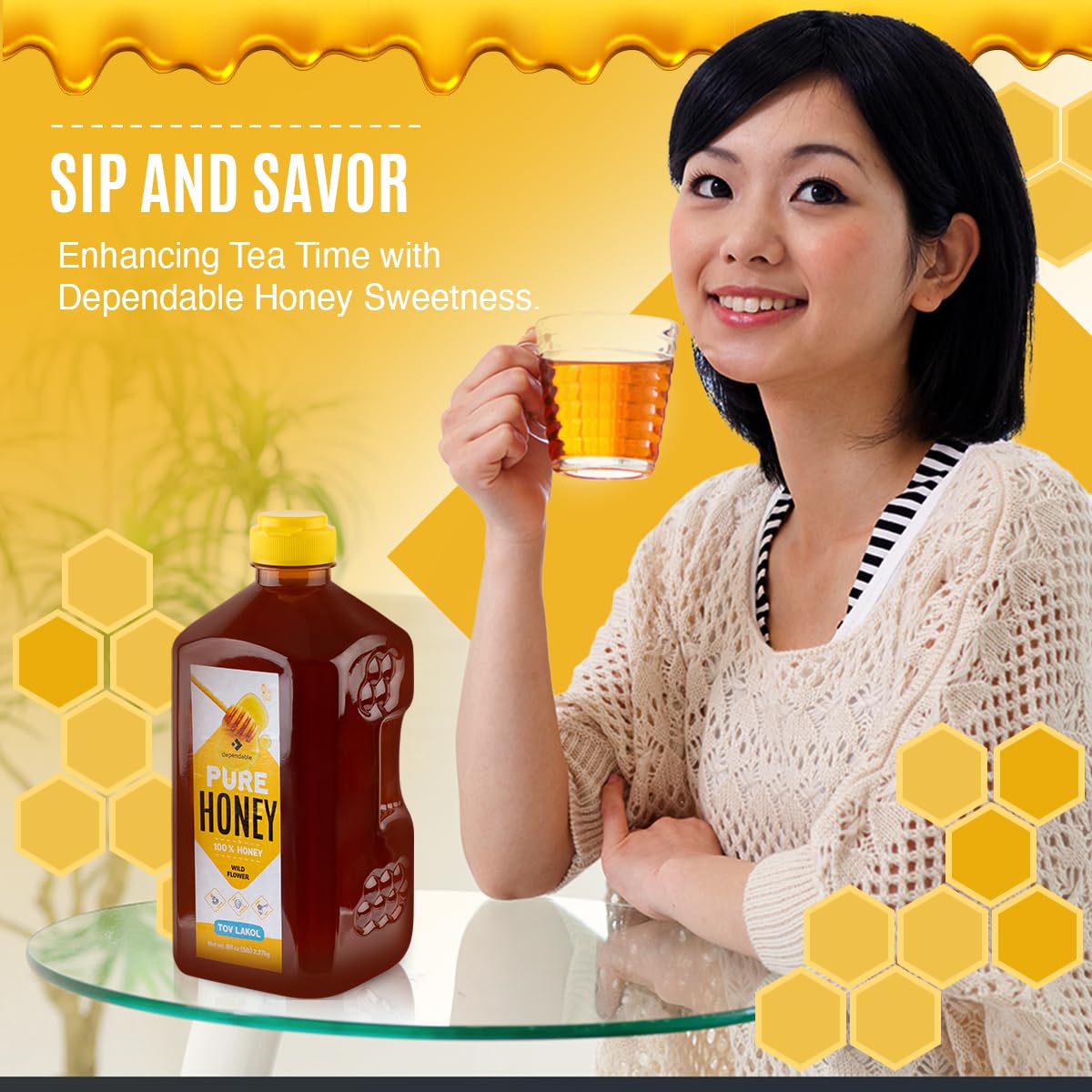 Dependable Food Raw Honey - 5 Lb. - Squeeze Bottle - 100% Pure, Raw, All Natural, Wildflower Honey - Hive to Bottle - 80 oz Dependable Food Raw Honey - 5 Lb. - Squeeze Bottle - 100% Pure, Raw, All Natural, Wildflower Honey - Hive to Bottle - 80 oz - Image 4