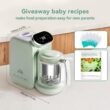 Chefhandy Baby Food Maker, 5 in 1 Baby Food Processor with Steaming Basket, Auto Cooking & Grinding (Green)
