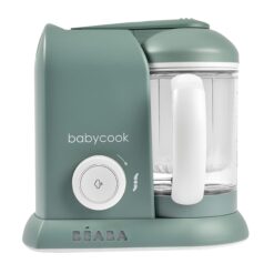 BEABA Babycook Solo 4 in 1 Baby Food Maker, Puree Steamer and Blender for Purees, Grinder with Auto Steam Cooking, Eucalyptus